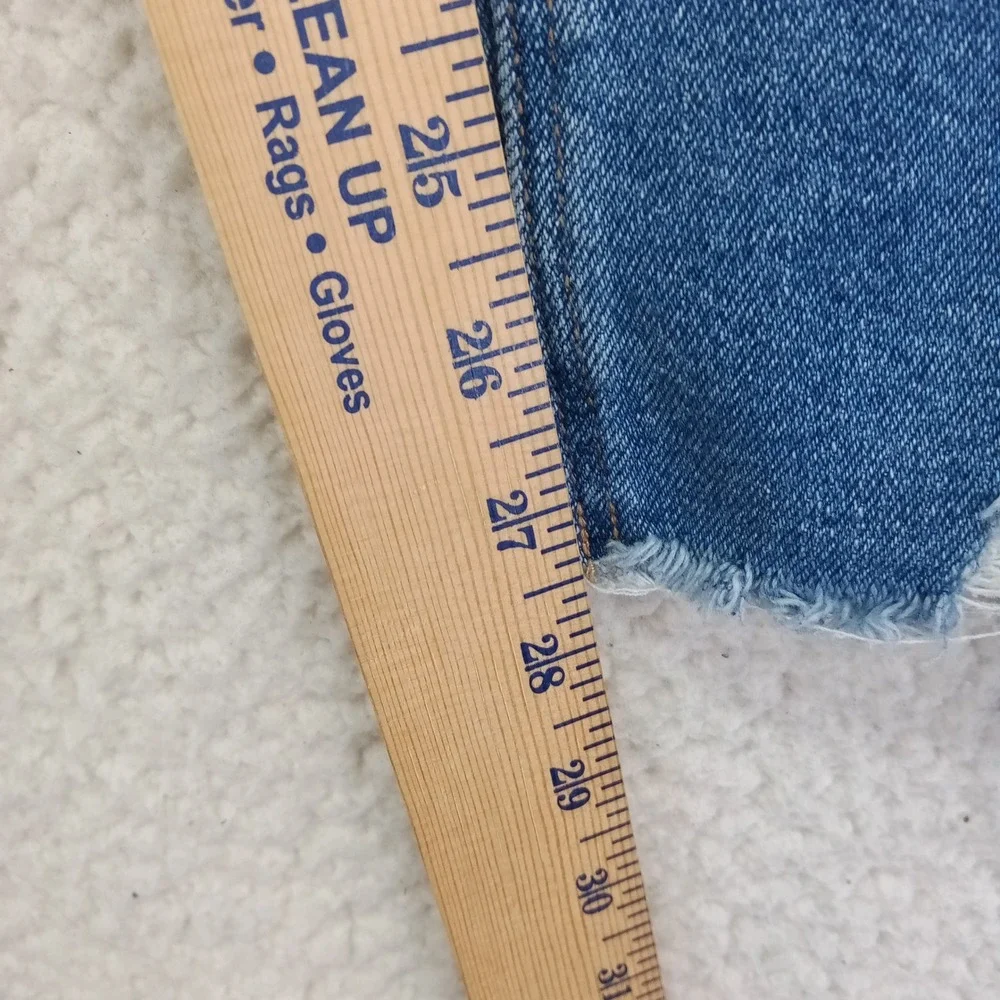 American Eagle Women Distressed Skinny Jeans Blue Medium Wash Raw Hem Size 2 Reg